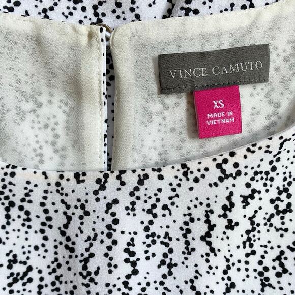 Vince Camuto White Black Scattered Dot Swing Hi-Lo Sleeveless Tank Top XS - Picture 5 of 11